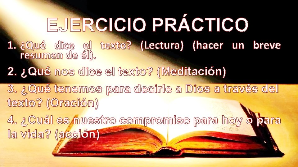 EJERCICIO PRÁCTICO 1. ¿Qué dice el texto? (Lectura) (hacer un breve resumen de él).