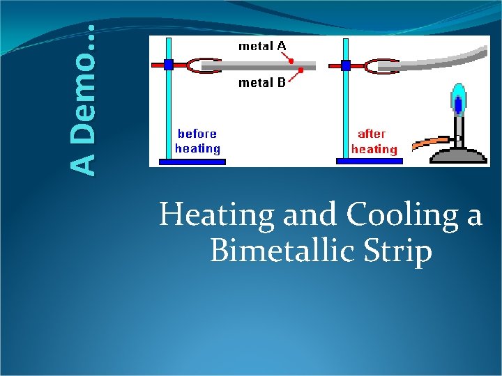 A Demo. . . Heating and Cooling a Bimetallic Strip 