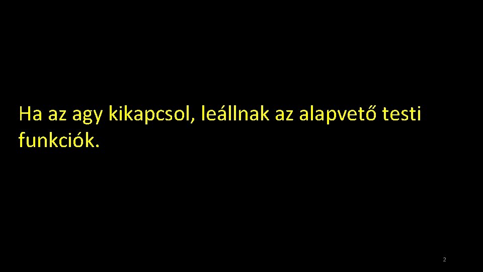 Ha az agy kikapcsol, leállnak az alapvető testi funkciók. 2 