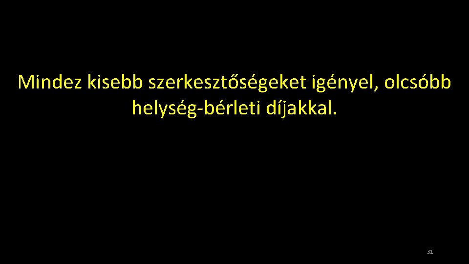 Mindez kisebb szerkesztőségeket igényel, olcsóbb helység-bérleti díjakkal. 31 