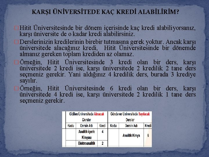 KARŞI ÜNİVERSİTEDE KAÇ KREDİ ALABİLİRİM? � Hitit Üniversitesinde bir dönem içerisinde kaç kredi alabiliyorsanız,