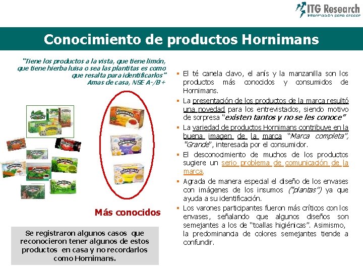 Conocimiento de productos Hornimans “Tiene los productos a la vista, que tiene limón, que