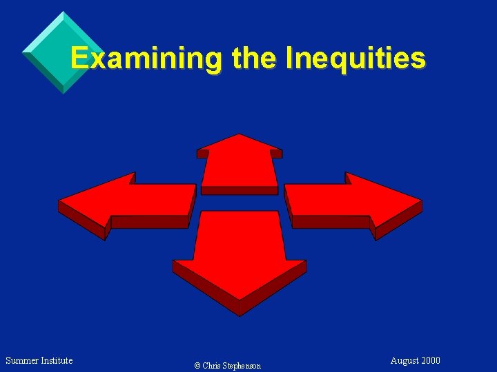 Examining the Inequities Summer Institute © Chris Stephenson August 2000 