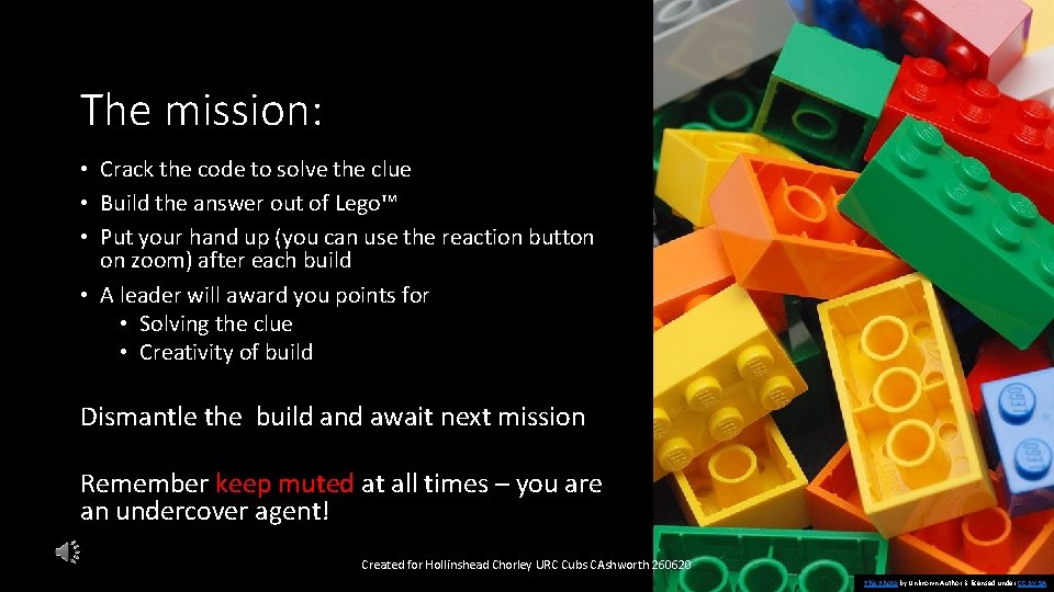 The mission: • Crack the code to solve the clue • Build the answer
