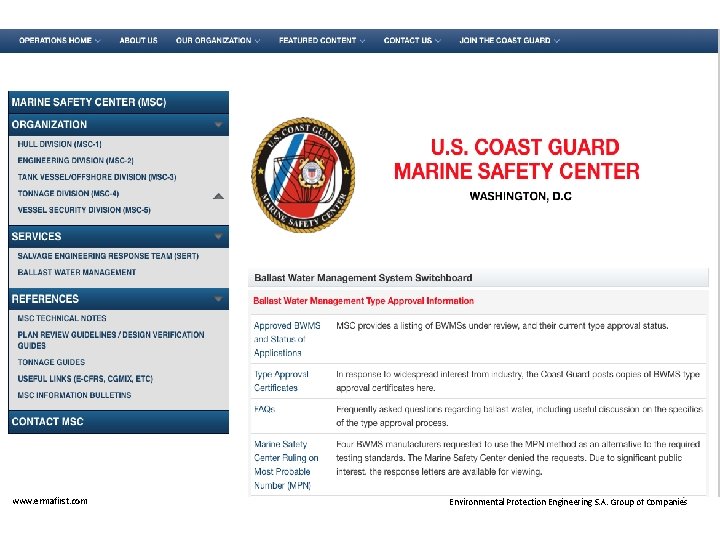Supportive media List of USCG Websites Website Name Link Coast Guard Maritime Commons http: