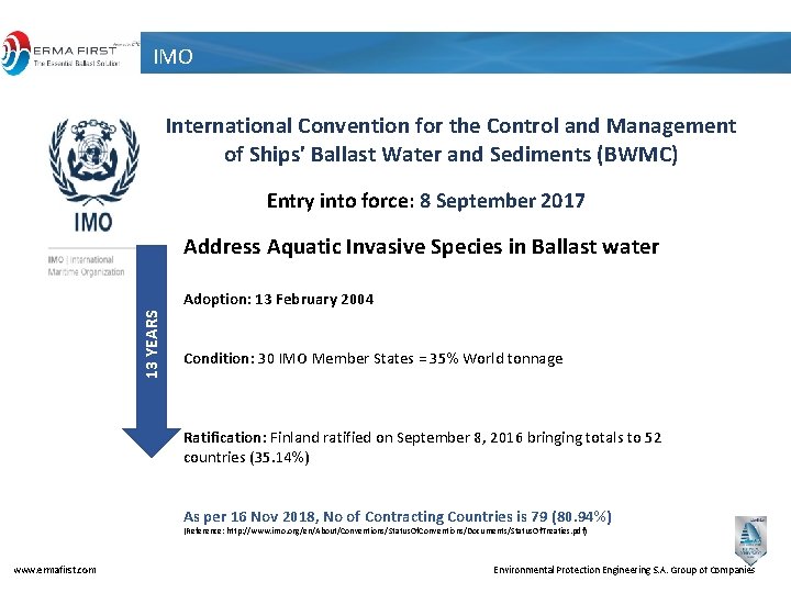 IMO International Convention for the Control and Management of Ships' Ballast Water and Sediments