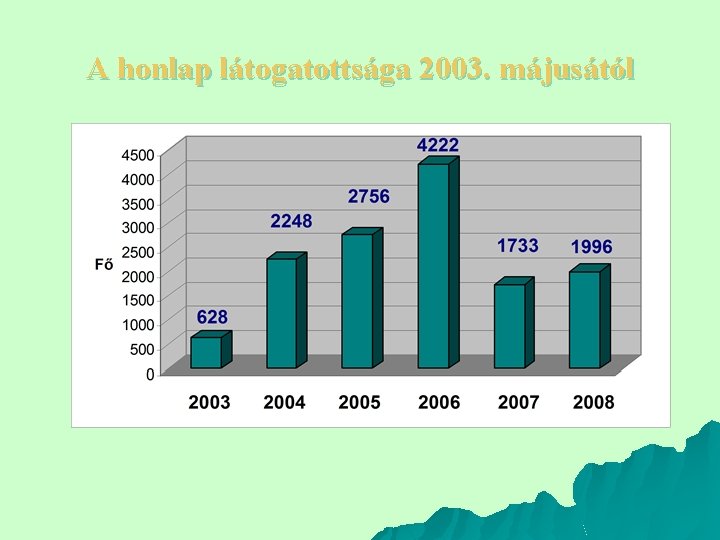 A honlap látogatottsága 2003. májusától 