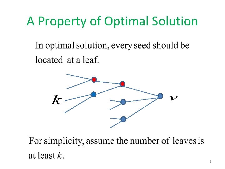 A Property of Optimal Solution 7 