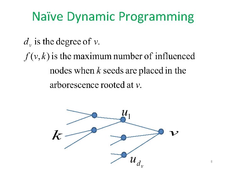 Naïve Dynamic Programming 8 