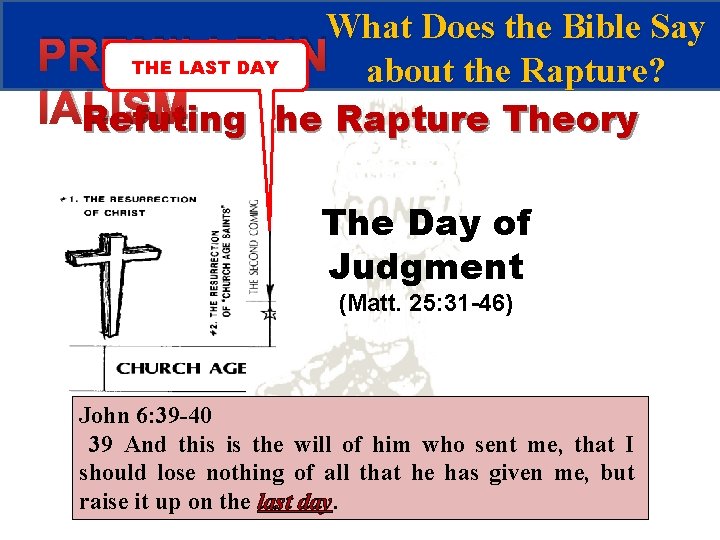 What Does the Bible Say PREMILLENN THE LAST DAY about the Rapture? IALISM Refuting