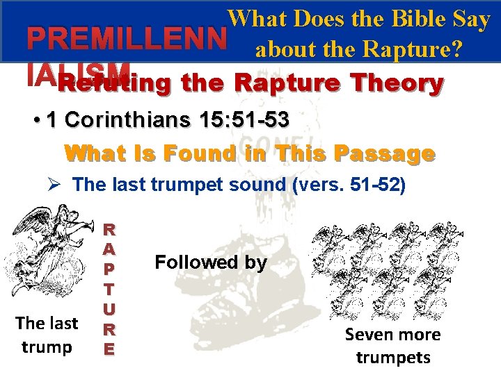 What Does the Bible Say PREMILLENN about the Rapture? IALISM Refuting the Rapture Theory