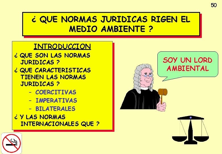 50 ¿ QUE NORMAS JURIDICAS RIGEN EL MEDIO AMBIENTE ? INTRODUCCION ¿ QUE SON