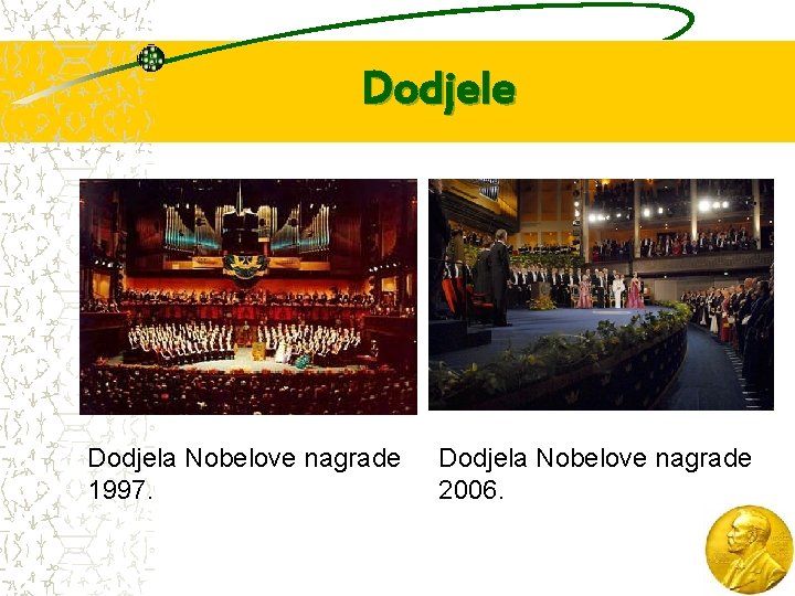 Dodjele Dodjela Nobelove nagrade 1997. Dodjela Nobelove nagrade 2006. 