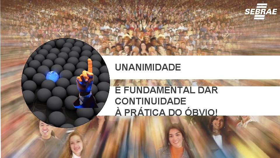 UNANIMIDADE É FUNDAMENTAL DAR CONTINUIDADE À PRÁTICA DO ÓBVIO! 