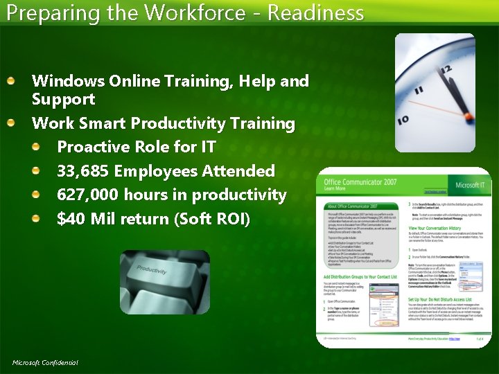 Preparing the Workforce - Readiness Windows Online Training, Help and Support Work Smart Productivity