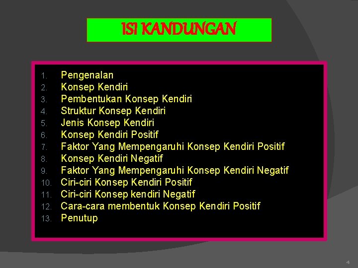 ISI KANDUNGAN 1. 2. 3. 4. 5. 6. 7. 8. 9. 10. 11. 12.