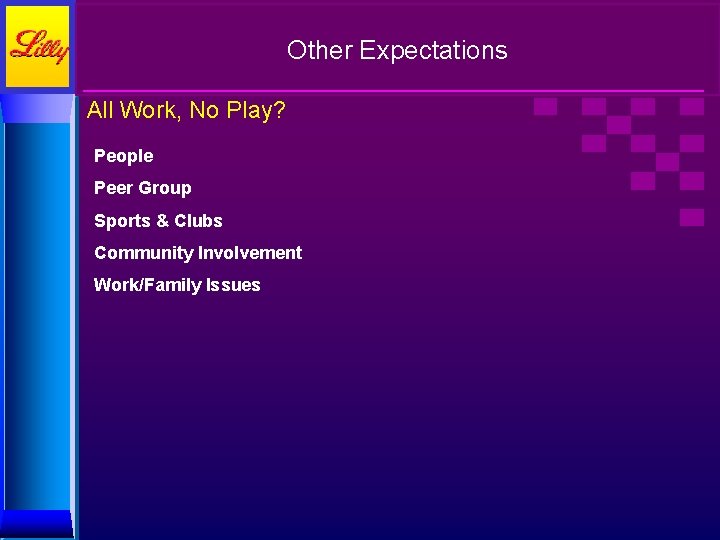 Other Expectations All Work, No Play? People Peer Group Sports & Clubs Community Involvement