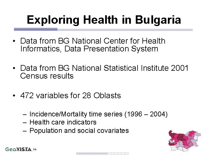 Exploring Health in Bulgaria • Data from BG National Center for Health Informatics, Data Exploring Health in Bulgaria • Data from BG National Center for Health Informatics, Data