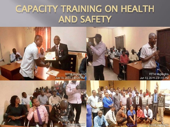 CAPACITY TRAINING ON HEALTH AND SAFETY 