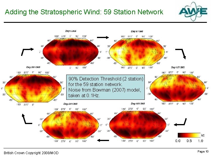 Adding the Stratospheric Wind: 59 Station Network 90% Detection Threshold (2 station) for the