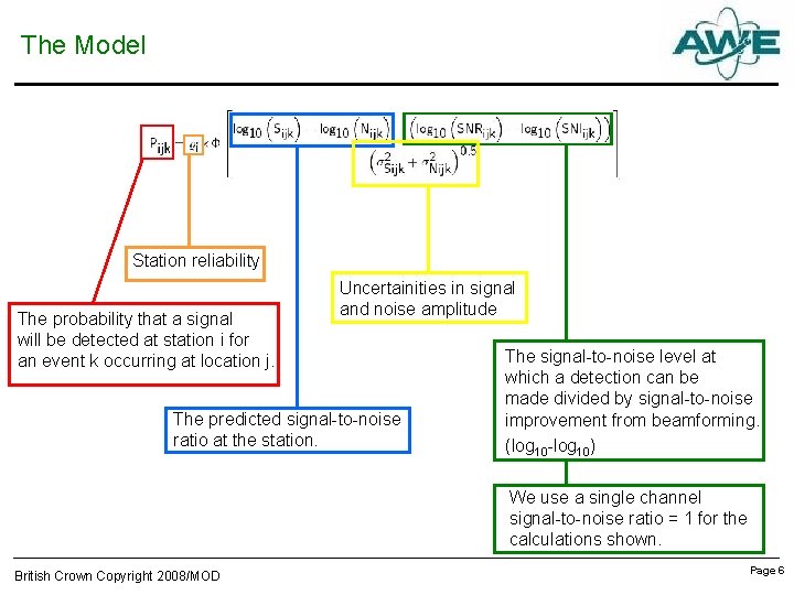 The Model Station reliability The probability that a signal will be detected at station