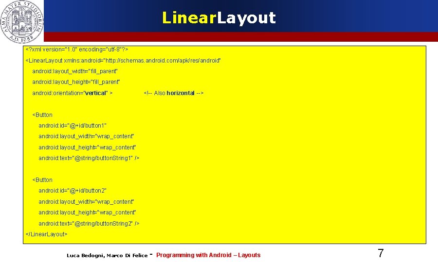 Linear. Layout <? xml version="1. 0" encoding="utf-8"? > <Linear. Layout xmlns: android="http: //schemas. android. Linear. Layout <? xml version="1. 0" encoding="utf-8"? > <Linear. Layout xmlns: android="http: //schemas. android.