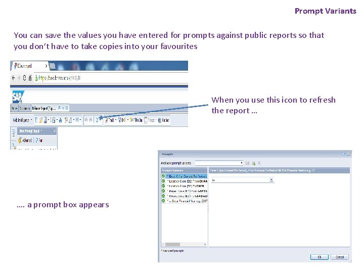 Prompt Variants You can save the values you have entered for prompts against public
