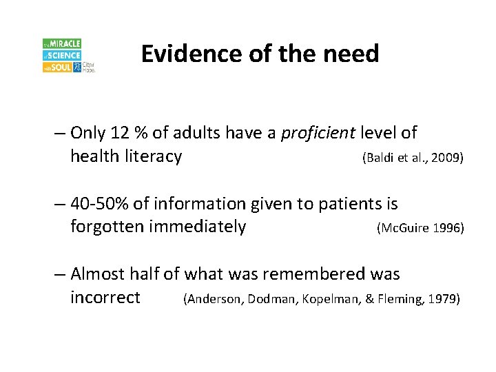 Evidence of the need – Only 12 % of adults have a proficient level