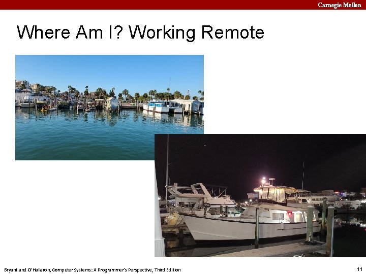 Carnegie Mellon Where Am I? Working Remote Bryant and O’Hallaron, Computer Systems: A Programmer’s