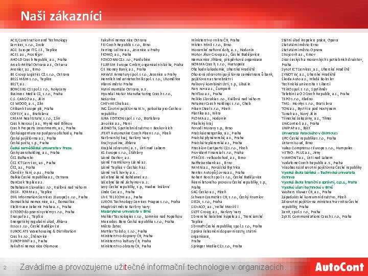 Naši zákazníci ACIS, Construction and Technology Services, s. r. o. , Zvole AGC Europe