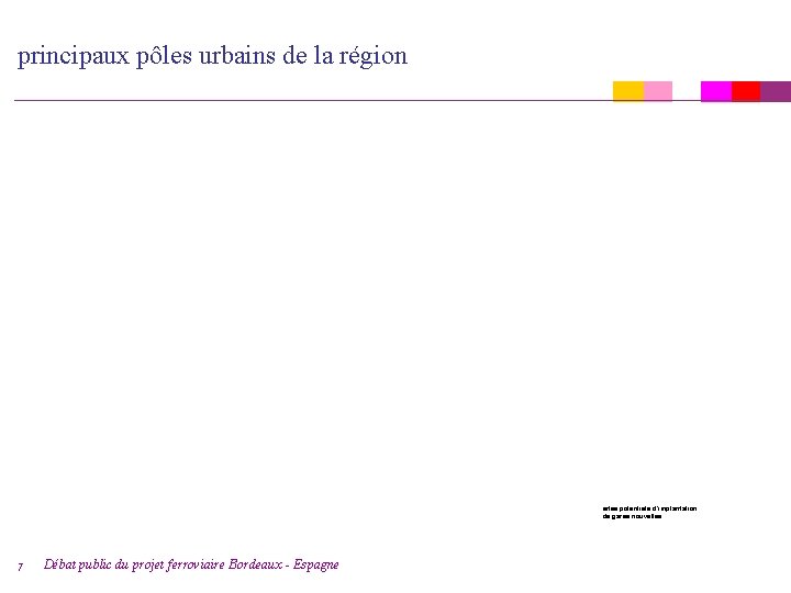 principaux pôles urbains de la région sites potentiels d’implantation de gares nouvelles 7 Débat