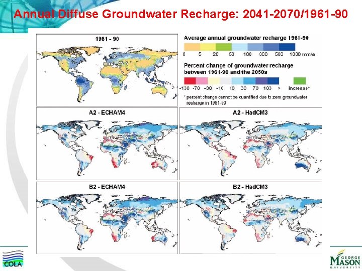 Annual Diffuse Groundwater Recharge: 2041 -2070/1961 -90 