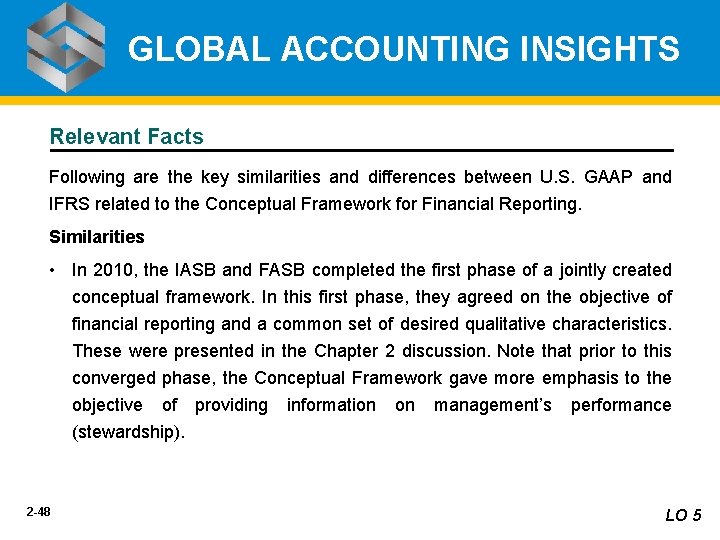 GLOBAL ACCOUNTING INSIGHTS Relevant Facts Following are the key similarities and differences between U.