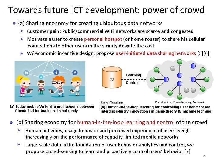Towards future ICT development: power of crowd (a) Sharing economy for creating ubiquitous data