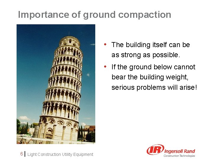 Importance of ground compaction • The building itself can be as strong as possible.