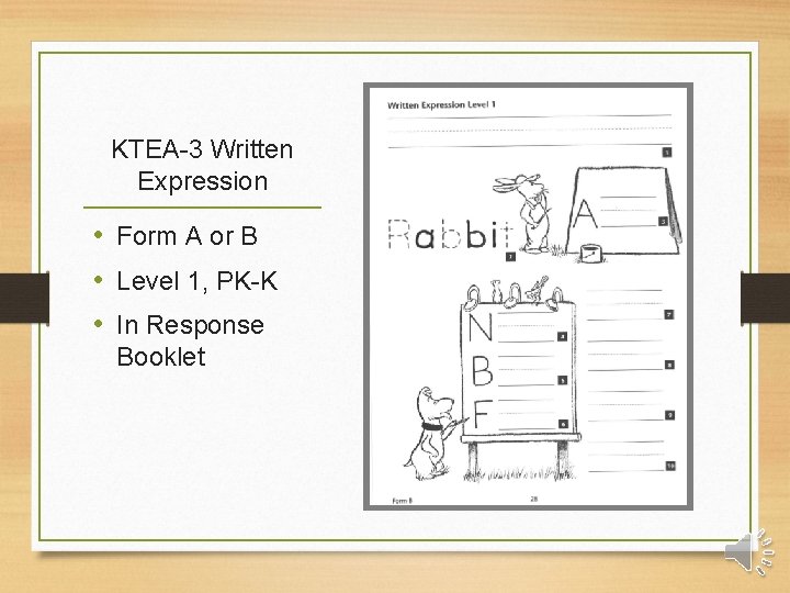 Writing Core Subtests on the KTEA 3 Denise