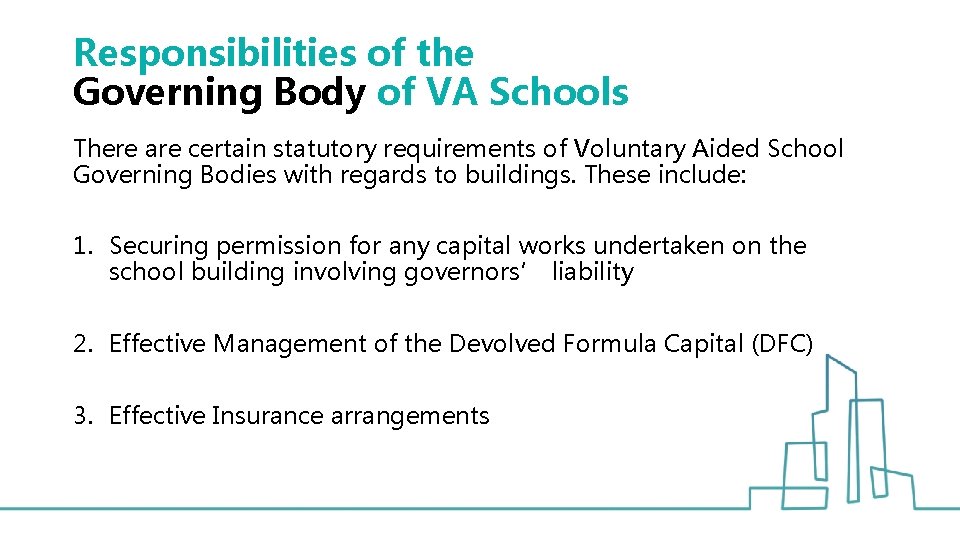 Responsibilities of the Governing Body of VA Schools There are certain statutory requirements of