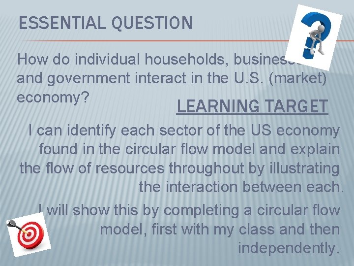ESSENTIAL QUESTION How do individual households, businesses, and government interact in the U. S.