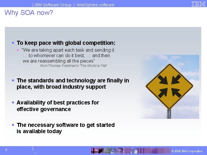 IBM Software Group | Web. Sphere software Why SOA now? § To keep pace