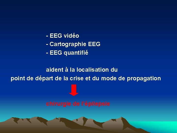 - EEG vidéo - Cartographie EEG - EEG quantifié aident à la localisation du