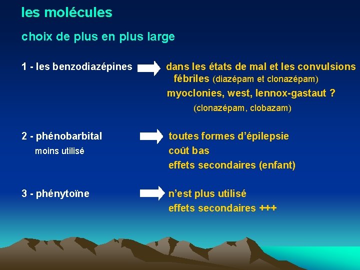 les molécules choix de plus en plus large 1 - les benzodiazépines dans les