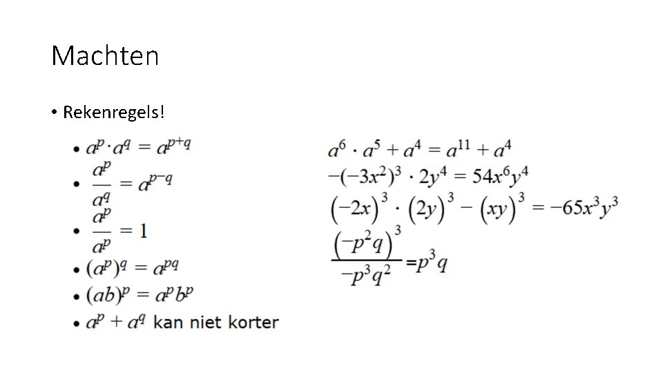 Machten • Rekenregels! 
