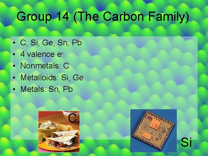 Group 14 (The Carbon Family) • • • C, Si, Ge, Sn, Pb 4