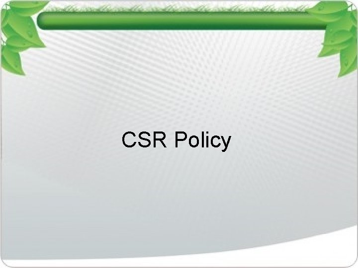 CSR Policy 