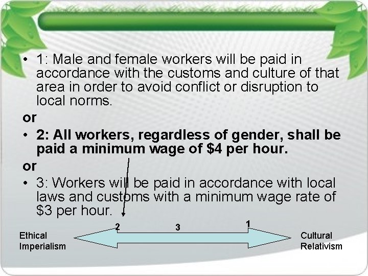  • 1: Male and female workers will be paid in accordance with the