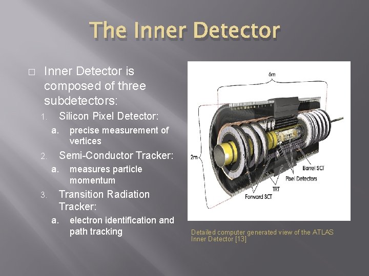 The Inner Detector � Inner Detector is composed of three subdetectors: Silicon Pixel Detector: