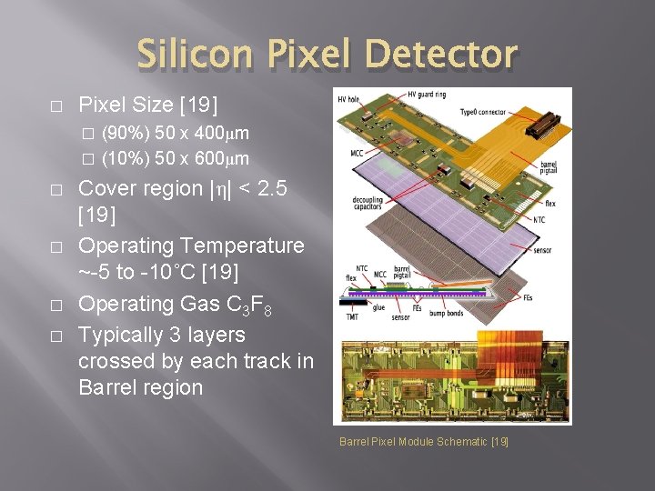 Silicon Pixel Detector � Pixel Size [19] (90%) 50 x 400μm � (10%) 50