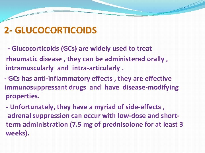Pharmacological treatment of rheumatic disease By Dr Eman