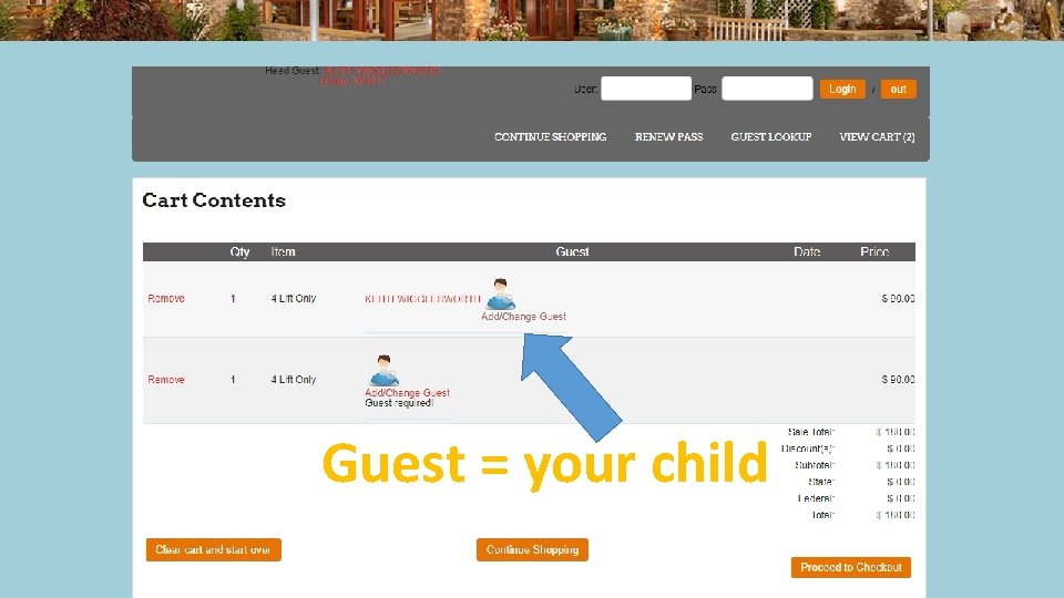 Guest = your child 