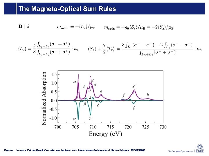 The Magneto-Optical Sum Rules Page 17 Crispy: a Python Based User Interface for Core-Level
